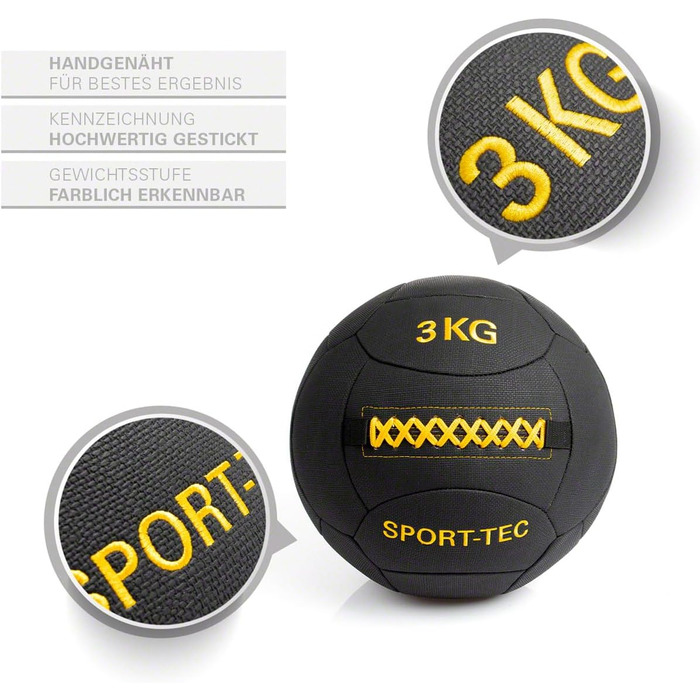 Медичний м'яч Sport-Tec Robusta 3 кг, 35 см, жовтий