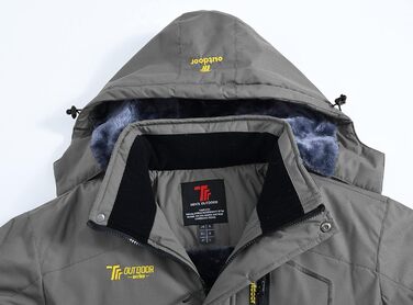 Чоловіча зимова куртка Jacken з флісовою підкладкою, водонепроникна, дихаюча, тепла, вітрозахисна, софтшелл знімним капюшоном, сіра (L)