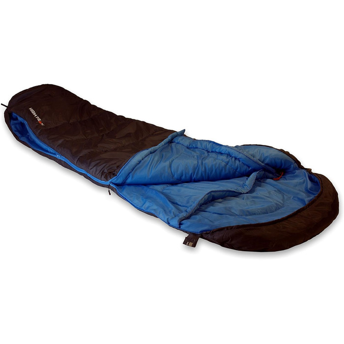 Спальний мішок High Peak TR 300, антрацит/блакитний, для 3-4 сезонів, 0°C, широкий, дихаючий, водостійкий, для кемпінгу, фестивалів, трекінгу, ковдра-трансформер
