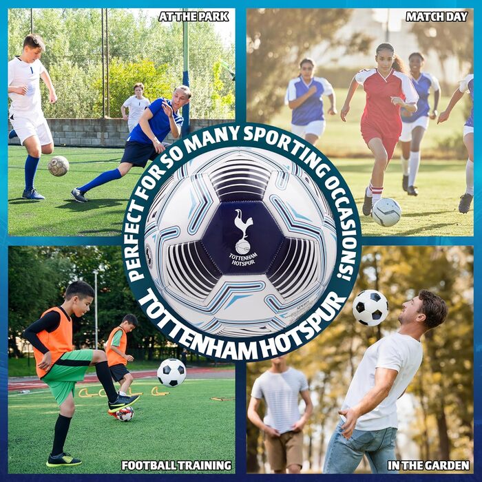 Офіційний футбольний м'яч Tottenham Hotspur, розмір 5, біло-синій, подарунок для фанатів