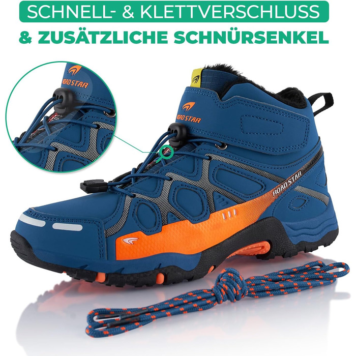 Черевики для ходьби для жінок та чоловіків, зимові, утеплені, сірі та білі. Розмір 45 EU, кольори: синій та помаранчевий