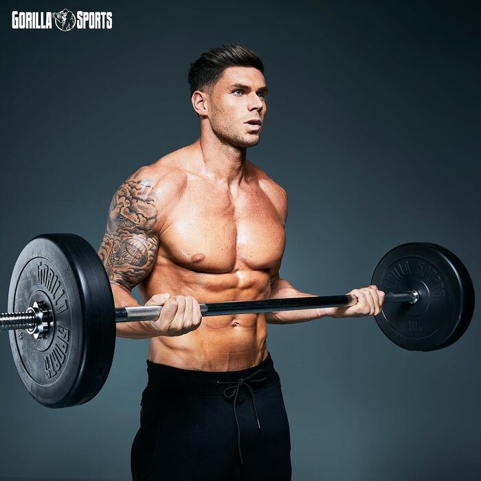 Штанга GORILLA SPORTS 30 мм, 150/180/200 см, хромована, з двома гвинтовими замками, навантаження до 200 кг