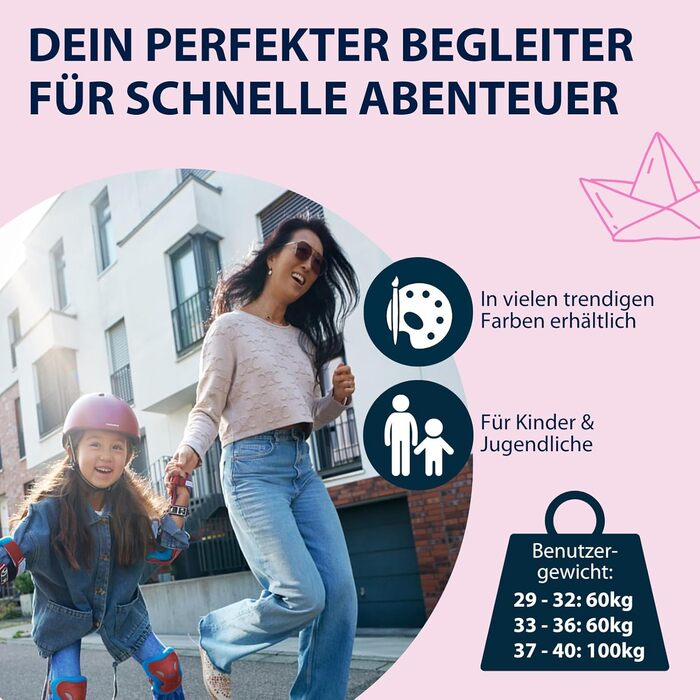 Інлайнери Hudora Mia/Leon - роликові ковзани для дітей та дорослих, розміри 29-32, регульовані, стильні