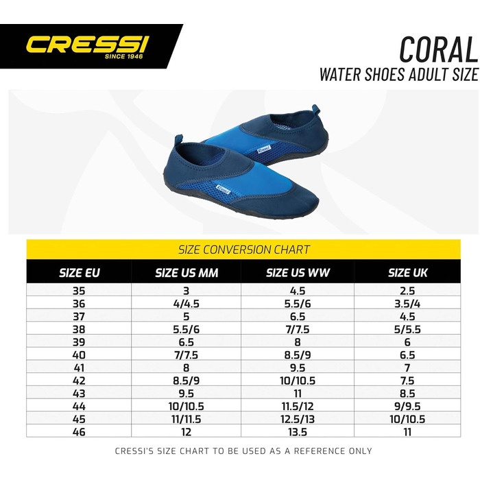 Взуття для водних видів спорту Cressi Coral Unisex, 37 EU, блакитний/темно-синій