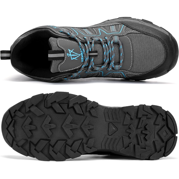 Черевики для хайкінгу чоловічі, дихаючі, трекінгові, легкі та з антиковзаючою підошвою, для трейлраннінгу та активного відпочинку на природі, блакитні, 47 EU