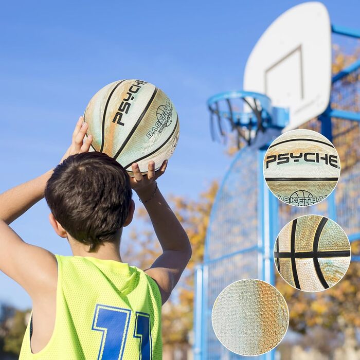 Баскетбольні м'ячі Wuzfully для дітей та дорослих, для гри в приміщенні та на вулиці (золотий)