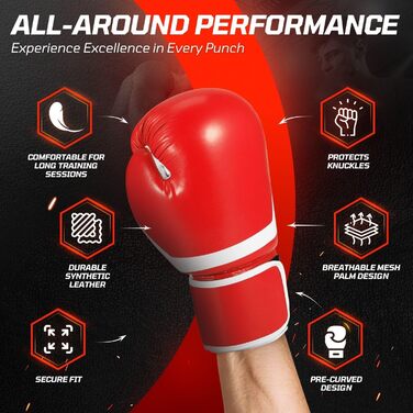 Боксерські рукавички Flexzion для спарингу та тренувань, Muay Thai, кікбоксинг, важкі мішки, захисне обладнання для рук