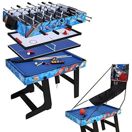 Складаний ігровий стіл 5-в-1 для футболу, хокею, тенісу, більярду та баскетболу