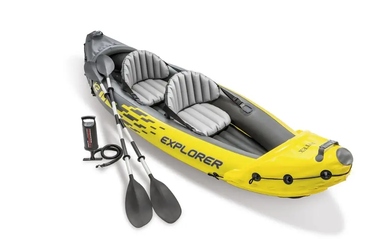 Надувний двомісний каяк Intex Explorer K2 з веслами та насосом, 68307