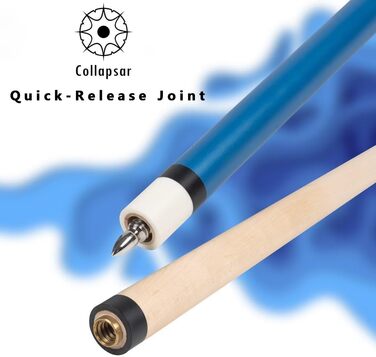 Білльярдний кий Collapsar Heavy Hitter Jump Break Queue, 750 г, 3-частини, 14 мм наконечник з фенолу, матовий синій