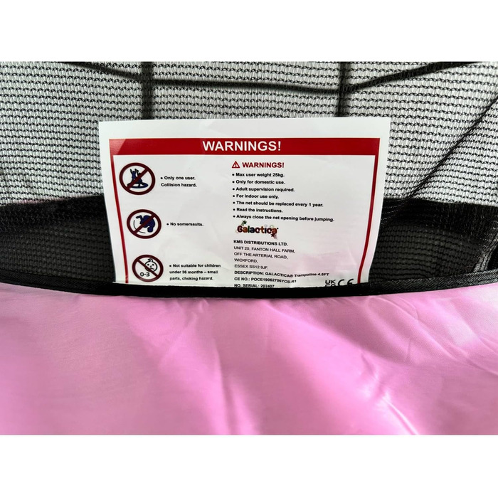 Міні-трамплін WestWood 1,4 м з сіткою, для дому та вулиці, дитячий, рожевий