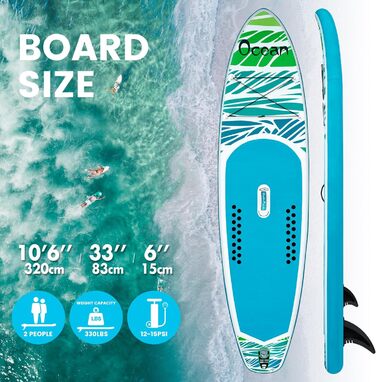 Надувна SUP-дошка FunWater Dolphin для дорослих, повний комплект: весло, насос, рюкзак, ланцюг, водонепроникна сумка