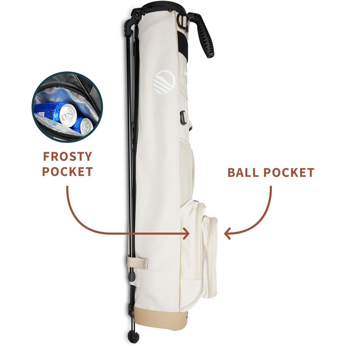 Гольф сумка Sunday Golf Loma XL: легка, з ременем та стійкою – для пітч-н-пут, Par 3 та Executive курсів