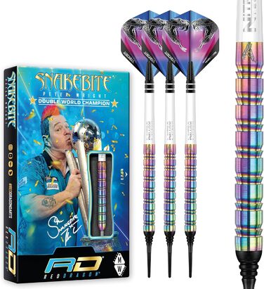 Професійний дартс-набір RED DRAGON Peter Wright Snakebite 1, вольфрам, 18 г, з крилами і стрижнями