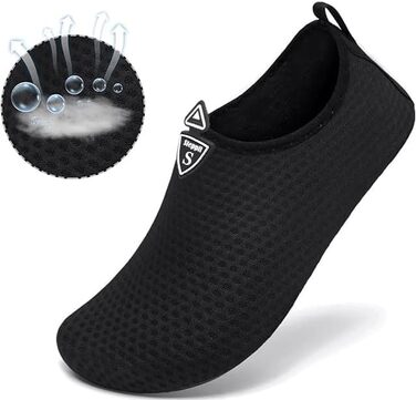 Чоботи для плавання та відпочинку на пляжі - чорні, 37 EU (для жінок та чоловіків)