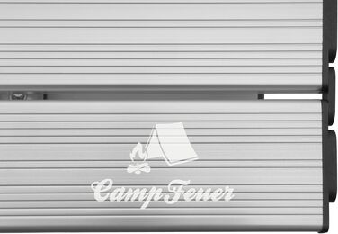 Складаний туристичний стіл CampFeuer 90,5 x 51,5 см з сумкою | Зручний для кемпінгу, відпочинку на природі, балкону та дачі | Регульована висота, виготовлений у срібному кольорі