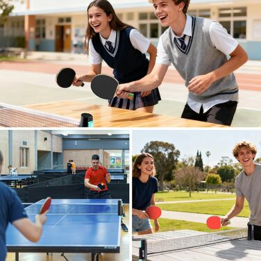 Набір для настільного тенісу з висувною сіткою, 2 ракетки, 6 м'ячів та сумка – портативний набір для гри в приміщенні та на вулиці, ідеальний для сім'ї, відпочинку та тренувань. Кольори: синій+зелений (чорний+червоний)