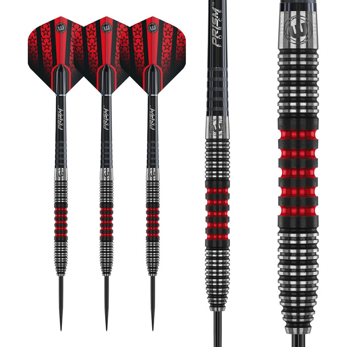 Дартс WINMAU Joe Cullen Special Edition, 90% вольфрам, 21 г, сталевий наконечник, з оперенням і стрижнями
