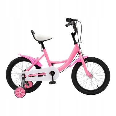 Дитячий велосипед 16 дюймів із бічними колесами для дітей 5-8 років, рожевий