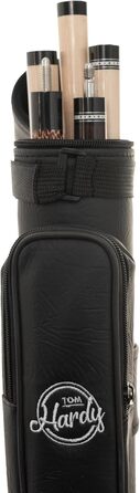 Чохол для більярду Hardy Billardköcher, чорний, 85 см, для 2 київ + аксесуари, міцне шкірозамінник, з сумкою для аксесуарів та ремінком