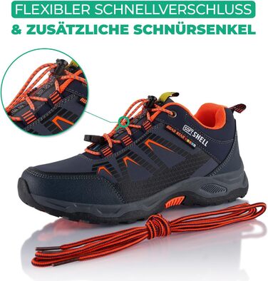 Трекінгові черевики Softshell для жінок та чоловіків. Розмір 43 EU, темно-синій та помаранчевий кольори