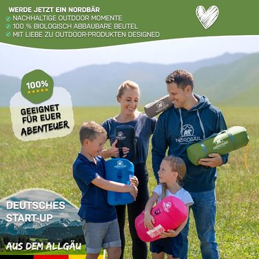 Надувний килимок для кемпінгу NORDBÄR® | Ultraleicht, з подушкою | Килимок для сну, подорожей, туризму | Сірий