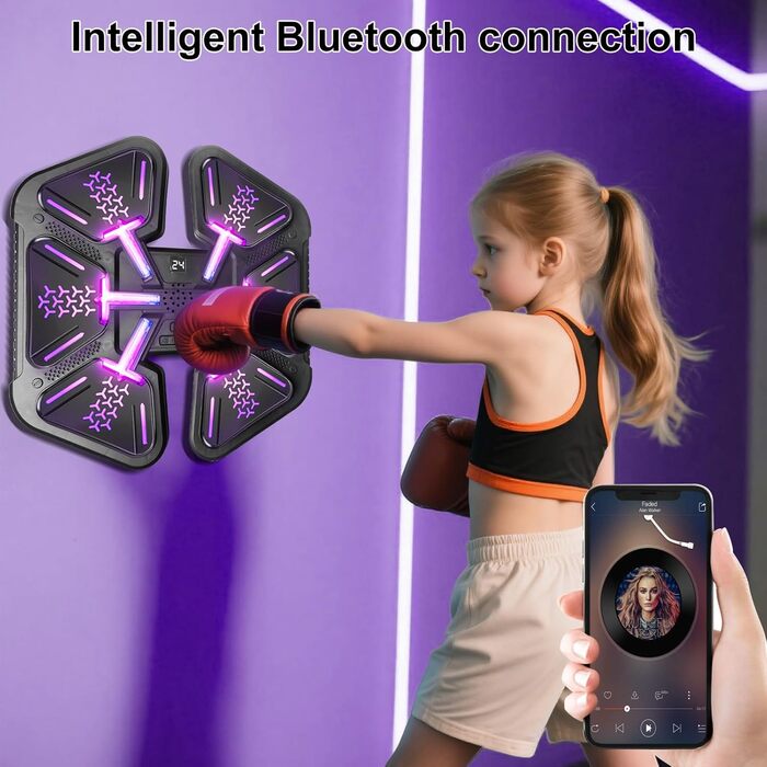 Музична боксерська машина з рукавичками, 9 режимів швидкості та лічильник, для тренувань, зняття стресу та розваг