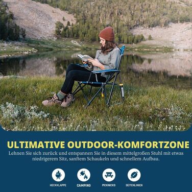 Розкладне крісло-гойдалка для кемпінгу GCI Outdoor Kickback Rocker, колір Indigo