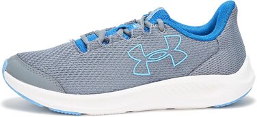 Кросівки для хлопчиків Under Armour Charged Pursuit 3 - Технічні бігові кросівки (34.5 EU, Titan Gray, Tech Blue, Horizon Blue)