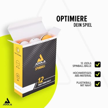 Набір багатокольорових м'ячів для настільного тенісу JOOLA Spinball TT-Ball, 40 мм, унісекс