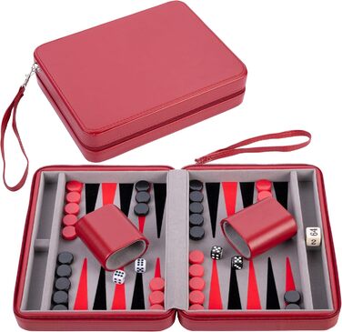 Чемоданчик для настільної гри шашки Engelhart 250501 бежево-оранжево-чорний (9 дюймів, сірий, чорний, червоний)