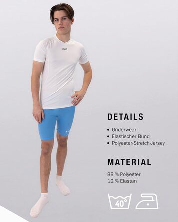 Чоловічі компресійні тайтси JAKO Tight Basic 2.0 8516, блакитні (розмір 164)