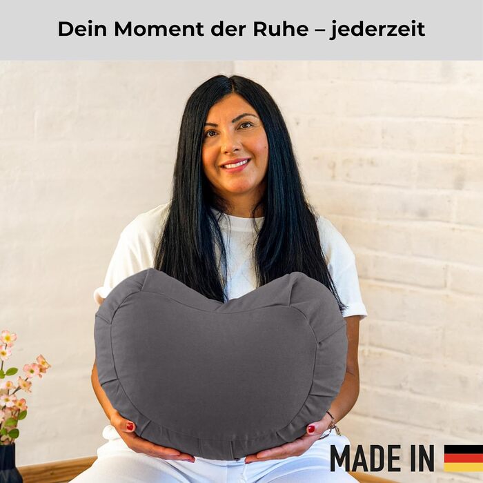 Зразок для медитації Zafu | Йога подушка з еко-дзержинського наповнювача | Подушка для медитації напі月 | Зроблено в Німеччині | Зручна подушка для медитації | Наволочка з 100% органічної бавовни (Антрацит)