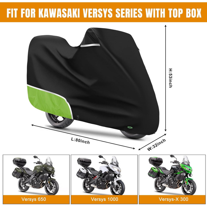 Водонепроникний чохол для мотоцикла 420D Oxford, сумісний з Kawasaki Z900, Z1000, Z750, ER6N, Z800, Versys 650 (без багажника)