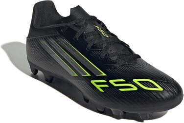 Футбольні бутси Adidas F50 Club для твердого/багатоповерххового поля, 36 2/3 EU, чорний/металік/лимонний, унісекс