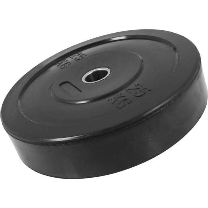 Гумові олімпійські диски GORILLA SPORTS, 5–25 кг, 50 мм, чорні, нековзні, для штанги