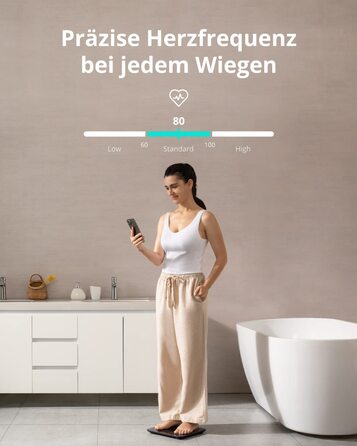 Розумна вага eufy P2 Pro, цифрова ваги для визначення складу тіла, Wi-Fi/Bluetooth, 16 показників: вага, серцебиття, жир, ІМТ, м'язова та кісткова маса, чорна