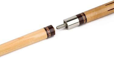 Більярдний кий Stradivari 'Karat' | 2-х частинний | Верх з берізи, ручка з ірландського льону | З кільцями для ваги | Різні дизайни | Вага 550-640 г | Полотняний кий для більярдного столу, багатокольоровий