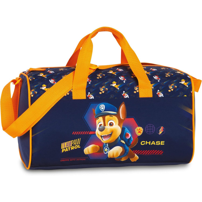 Дитяча спортивна сумка Paw Patrol Chase, 12 л, 39x29x18 см, для хлопчиків і дівчаток, синьо-оранжева