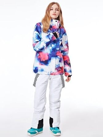 Комплект зимового одягу HOTIAN Daen: водонепроникний, вітронепроникний, для катання на лижах, сноуборді та туризму (XS, 3white+black)