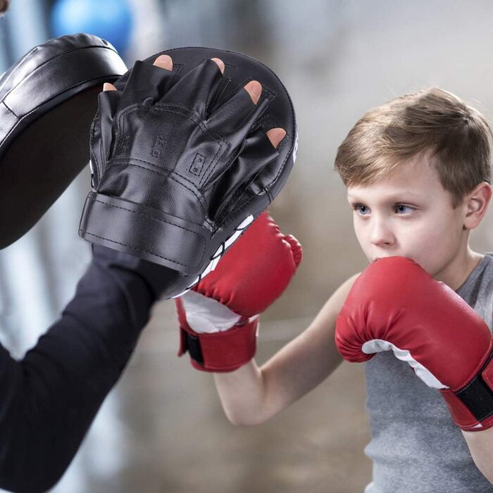 Набір рукавичок для спарингу Groofoo PU з подвійним шаром, чорні. Підходять для боксу, кікбоксингу, MMA, муай-тай, карате, таеквондо. Для дітей та дорослих.