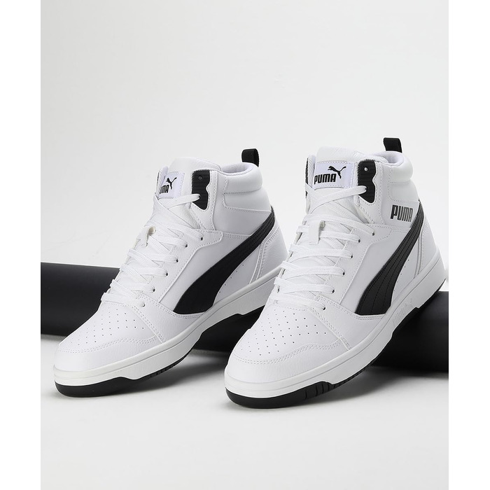 Кросівки Puma Unisex Rebound V6 білі з чорним (Puma White/Black), розмір 45 EU