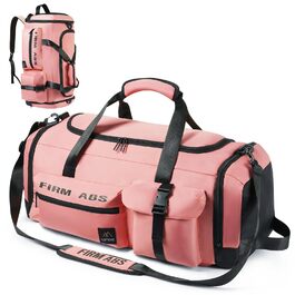 Спортивна сумка Flintronic 65L для тренувань та подорожей з відділенням для взуття та мокрих речей, функція рюкзака, рожева