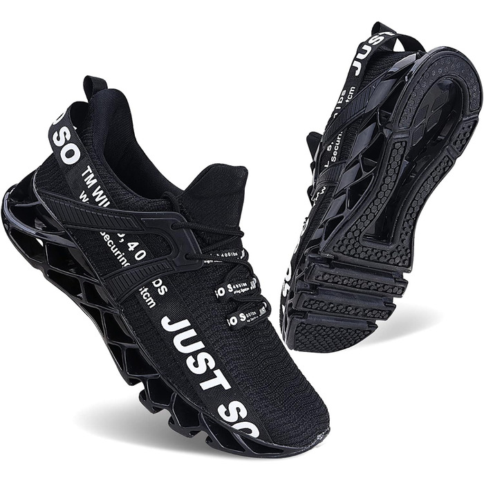 Чоловічі кросівки для бігу Wonesion: дихаючі, з антиковзкою підошвою, спортивні, чорно-білі, 44 EU