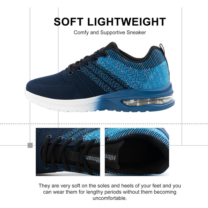 Кросівки для бігу Hitmars: чоловічі та жіночі, спортивні, для тенісу, фітнесу, бігу та джогінгу. Легкі, білі, чорні, сині. Розміри EU 36-48 (44 EU)