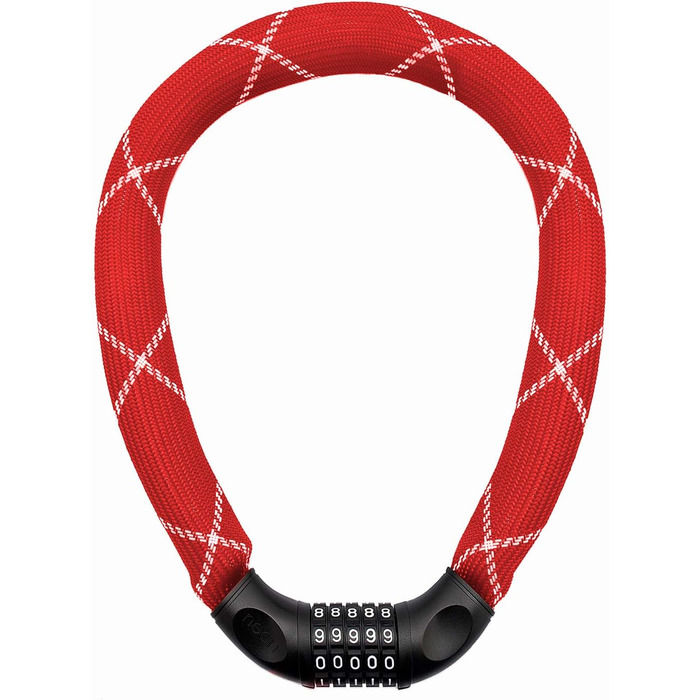 Надійне велозамок Nean з кодом, 6 мм, 900 мм, червоний