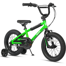 Дитячий велосипед AVASTA BMX 12/14/16 дюймів з додатковими колесами та підніжкою, для хлопчиків і дівчаток 1-8 років, різнокольоровий