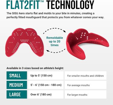 Захисний кап SISU Aero для спорту, 1.6 мм, розмір L, блакитний/червоний