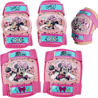 Дитячий комплект захисту для велосипеда Minnie Mouse: шолом 52-56 см, наколінники, налокітники, рукавички, alles-meine.de, для дітей 3-15 років