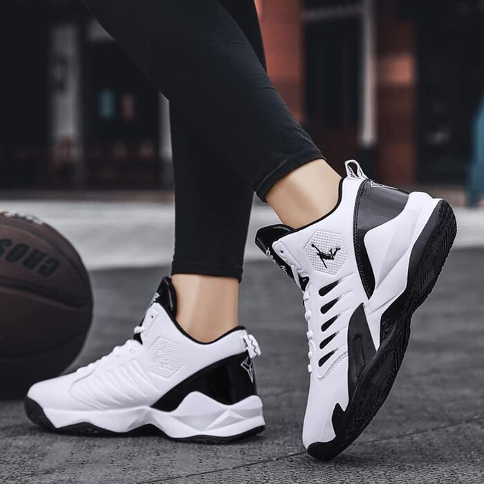 Кросівки баскетбольні чоловічі/жіночі, спортивні, для ходьби, легкі, білі. Зносостійкі, з антиковзкою підошвою, розмір 38 EU